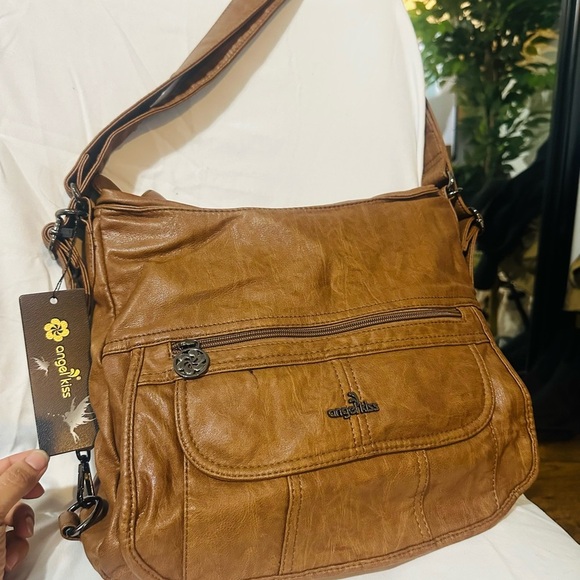 NWT Angel Kiss Brown Faux Leather Handbag for Women - Picture 3 of 10